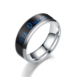 Anillos de Pareja de Acero Inoxidable con Sensor de Temperatura Inteligente, Moda Europea y Americana 2023, Fabricante Original - Product Image 6
