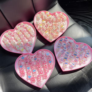 Joyería de Resina Acrílica con Piedras Preciosas de Dibujos Animados para Niñas, Pequeña Princesa, Brillante, con Pedrería - Product Image 4