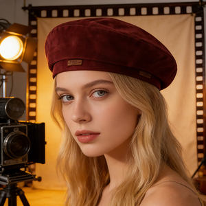 Nuovo Berretto in Denim Versatile Autunno/Inverno, Cappello Marrone Retrò |   Cappello da Pittore Stampato Traspirante ed Elegante in Stile Britannico per Donne - Product Image 3