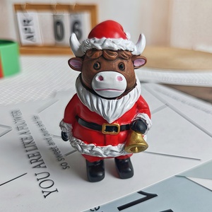 Adorables Adornos de Resina con Diseño de Vaca Highland, Hoja de Arce y Calabaza, Novedad en Artículos Decorativos Navideños Transfronterizos - Product Image 4
