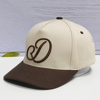 Casquette unisexe structurée à 5 panneaux, broderie main de haute qualité, style urbain, bicolore, personnalisable, 100% coton, boucle métallique, modèle courant