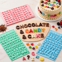 HY Schokoladenformen Buchstaben Zahlen Silikonform für Desserts Kuchendekoration Cupcake-Topper Backzubehör