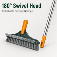 Brosse de nettoyage multifonctionnelle 3-en-1 rotative à 180° pour sols de salle de bain, idéale pour les coins, les interstices et les carreaux