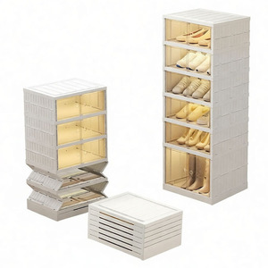 Caja de Almacenamiento de Zapatos Moderna Personalizada al por Mayor, Zapatero de Plástico Plegable, Organizador de Zapatos para el Hogar, Armario, Entrada - Product Image 2