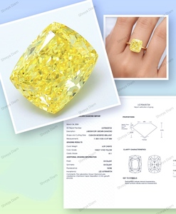 Pierre de laboratoire fantaisie jaune vif taille coussin 6,09 ct clarté VS1 certifiée IGI percée au laser qualité de couleur I pour la fabrication de bijoux haut de gamme - Product Image 3
