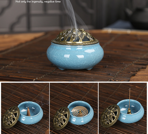 Porte-encens en céramique personnalisé pour la maison, brûleur d'encens à refoulement pour la décoration intérieure - Product Image 3