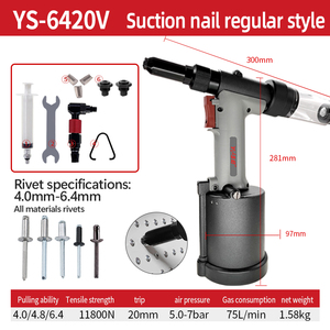 Pistol paku keling udara Stainless Steel, kelas industri sepenuhnya otomatis efisiensi tinggi - Product Image 3