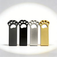 Clé USB en métal en forme de patte de chat, logo personnalisé, 32 Go, 64 Go, 128 Go, haute vitesse, étanche, vente en gros