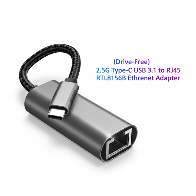 Drive-Free External 2.5G Type-C USB 3.1 to RJ45 RTL8156B Ethernet Adapter Laptop Docking Station in Stock
