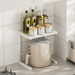 Étagère de comptoir de cuisine Matériau métallique <span class=keywords><strong>Cuiseur</strong></span> à <span class=keywords><strong>riz</strong></span> Four à <span class=keywords><strong>micro</strong></span>-<span class=keywords><strong>ondes</strong></span> Armoire extensible Étagère Organisateur - Product Image 2