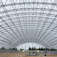 Structure en acier Q355B pour hangar de stockage de matériaux en vrac à grande portée avec toit cintré
