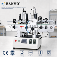 Machine d'étiquetage automatique de bouteilles de jus BANMO avec écran tactile PLC de comptoir et démarrage à une touche pour une faible quantité de rejet d'étiquettes