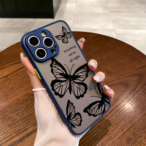 Motivo a farfalla disegnato a mano di moda Design Art per <span class=keywords><strong>iPhone</strong></span> 17 16 15 <span class=keywords><strong>Pro</strong></span> <span class=keywords><strong>Max</strong></span> 14 13 12 <span class=keywords><strong>11</strong></span> <span class=keywords><strong>Cover</strong></span> antiurto con Texture opaca - Product Image 4