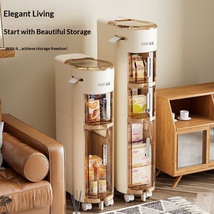 Meuble de rangement étroit pour cuisine et salle de bain, style européen, sur pied, 5 niveaux, avec tiroirs multiples - Product Image 3