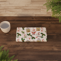 Papier de soie de Noël avec motifs Père Noël, cadeaux, cabane et pin, pour garnir les sacs cadeaux, emballer, décorer la table de fête de Noël