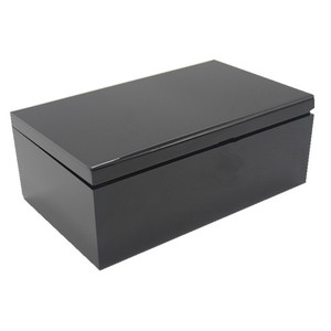 Humidor à <span class=keywords><strong>cigares</strong></span> <span class=keywords><strong>en</strong></span> acrylique noir givré écologique au design moderne avec 3 séparateurs pour le rangement et l'organisation - Product Image 5