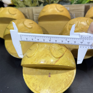 Scultura Artigianale in Giada Gialla Naturale <span class=keywords><strong>di</strong></span> Alta Qualità a Forma <span class=keywords><strong>di</strong></span> <span class=keywords><strong>Pac</strong></span>-<span class=keywords><strong>Man</strong></span>, Pietra Curativa per Regali Familiari - Product Image 5