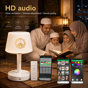 Islamic Quran Player <b>Speaker</b> With Touch Control <b>LED</b> Desk Lamp 7 Color Light <b>Bluetooth</b> Audio Player For Muslims Quran <b>Speaker</b> - Product Image 1