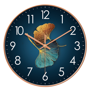 Horloge murale silencieuse en quartz à affichage à aiguilles, motif nature morte Ginkgo, design moderne pour la décoration intérieure et le mobilier <span class=keywords><strong>de</strong></span> salon - Product Image 3