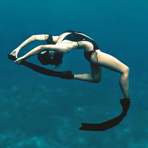 Palmes de plongée en apnée Wave Freediving en caoutchouc souple PP, palmes de natation flexibles pour adultes - Product Image 4