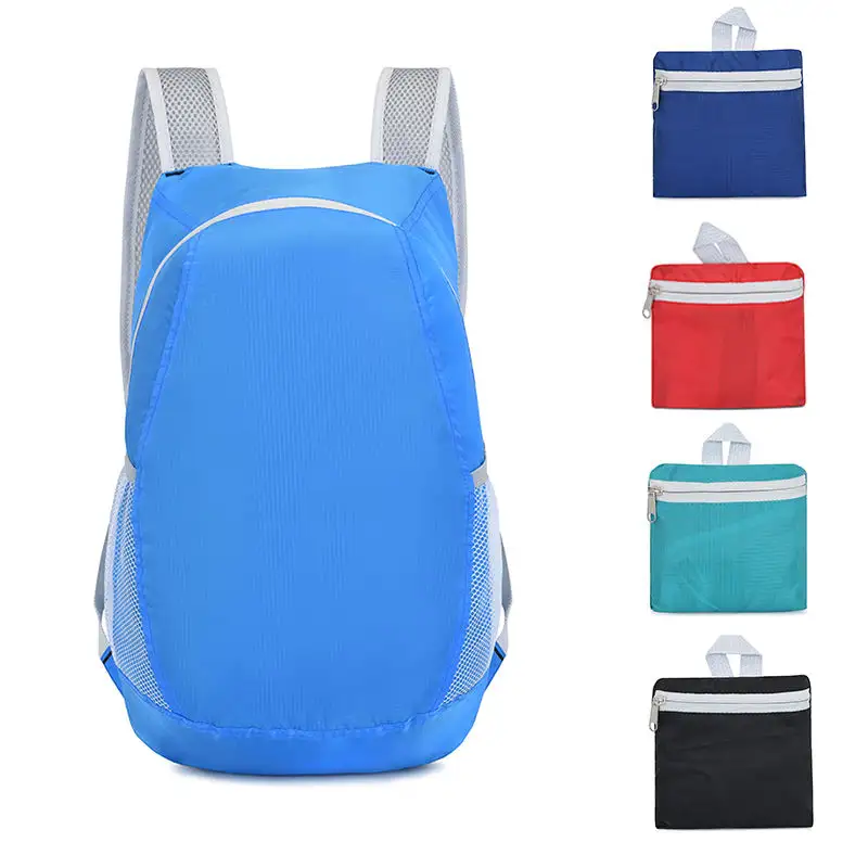 Custom Logo Foldable Waterproof Big Outdoor Unisex Colorful Expandable Folding Travel Bag Sports School Backpack For Hiking