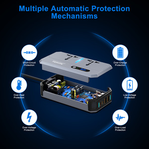 Adaptateur onduleur de puissance pour <span class=keywords><strong>camping</strong></span> extérieur 200W, <span class=keywords><strong>chargeur</strong></span> de batterie de véhicule, onduleur intelligent <span class=keywords><strong>12V</strong></span> 24V <span class=keywords><strong>DC</strong></span> vers AC 220V pour voiture - Product Image 4