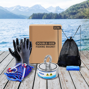 Super Forte 500lbs Double Face Pot de Récupération Néodyme <span class=keywords><strong>Aimant</strong></span> De <span class=keywords><strong>Pêche</strong></span> Kit avec 98 ft Corde Mousqueton et <span class=keywords><strong>Grappin</strong></span> Crochet Fil-Locke - Product Image 6