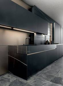 Meubles de cuisine modulaires haut de gamme - Design moderne minimaliste en acier inoxydable, écologique avec évier, pour villas <span class=keywords><strong>et</strong></span> appartements - Product Image 4