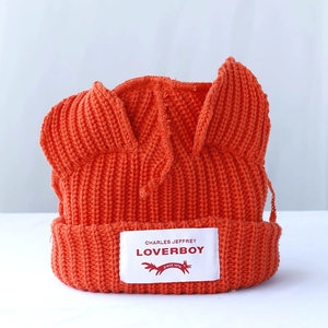 Modische Wintermütze mit Katzenohren, Warm, Lässig, Süß, Used-Look, Gehäkelt, Strick, Wollmütze - Product Image 6