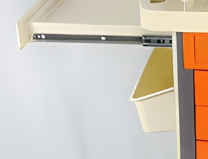 Chariot d'urgence professionnel pour hôpital, salle d'urgence et soins intensifs, chariot infirmier en ABS avec 5 tiroirs, support pour perfusion et étagère pour défibrillateur - Product Image 3