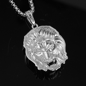 Hip Pop Fantaisie Acier Inoxydable En Gros Lion Head Collares Colgantes Color Never Fade Jewelry Colgantes para hombres Fábrica personalizada