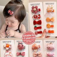 Jepit Rambut Bayi Bahan Kain Lembut, Jepit Rambut Kain Full Wrap, Aksesoris Rambut Pita Buah Lucu untuk Bayi Perempuan Grosir