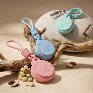 <b>Custom</b> Logo Aluminum Solid Perfume Jar Silicone Keychain Lanyard Portable Mini Tin Refillable Screw Cap <b>Lipstick</b> Salve Case - Product Image 3