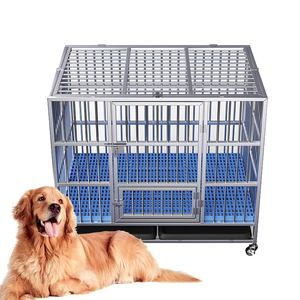 Maychan profesyonel paslanmaz çelik büyük köpek kafesi, katlanabilir Pet sandıkları kedi köpek kulübesi tekerlekler ile - Product Image 4