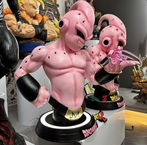 Estatua Coleccionable de Anime de <span class=keywords><strong>Dragon</strong></span> <span class=keywords><strong>Ball</strong></span> Z, Busto de Majin <span class=keywords><strong>Buu</strong></span> a Escala 1:1 con LED y Efecto de Llama en Resina - Product Image 3