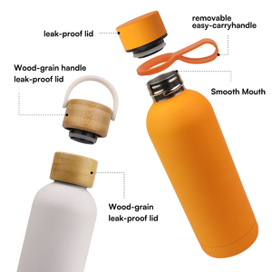 Hong Ling Frasco de vacío de acero inoxidable sin BPA de 500ml con 3 tapas Botella de agua aislada de doble pared para gimnasio Senderismo - Product Image 3