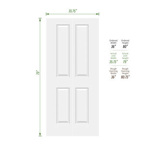 Cửa tủ quần áo xếp đôi bằng gỗ, lõi rỗng 4 tấm, dùng cho nội thất gia đình - Product Image 2