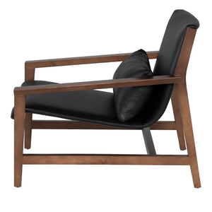 Confort ultime Chaise d'appoint en cuir noir de qualité supérieure Siège en cuir véritable Coussin d'oreiller Chaise de salon - Product Image 3