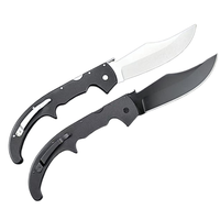 Navaja de bolsillo plegable de acero 8Cr13MoV con hoja recurva de punta de caza, mango G10, bloqueo de seguridad, pomo, resistente para camping al aire libre, EDC, OEM