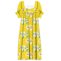 Tissu extensible à séchage rapide 120 GSM avec imprimé floral réaliste de lys aquarelle pour robe Mumu pour femmes des îles de Guam, de la Micronésie et de Samoa