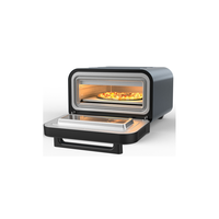Four à convection électrique 12L en acier inoxydable, appareil à pizza de comptoir avec contrôle numérique du minuterie, fonction de maintien au chaud et pierre à pizza