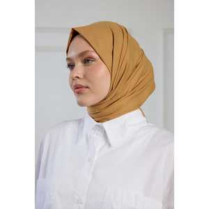 Bufanda de Algodón Puro Color Camel, Teñida Lisa, Larga y Ligera, Bufanda Tejida para Mujer, 100% Algodón - Product Image 3