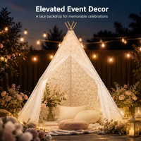 Tente de mariage ZT-17, tente princesse en dentelle, maison de jeu carrée pour jeux d'intérieur, accessoires de photographie pour fête d'anniversaire