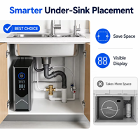 Purificateur d'eau domestique ultra-mince gris de luxe à installer sous l'évier avec filtration en 4 étapes et filtre minéral pour une eau potable saine