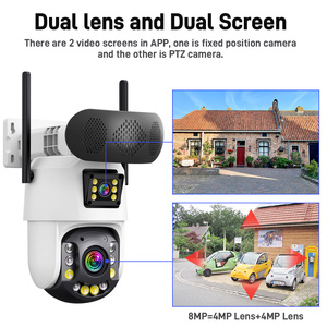 Nouvelle caméra PTZ 4G extérieure à double objectif, capteur CMOS, sans fil, avec carte SIM, étanche, avec <span class=keywords><strong>haut</strong></span>-parleur musical <span class=keywords><strong>plus</strong></span> puissant - Product Image 3