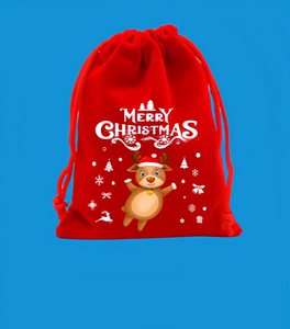 Sacs à cordon en velours de Noël durables et tendance, avec logo personnalisé, taille et motif sur mesure, modèle L (20x30cm) - Product Image 2