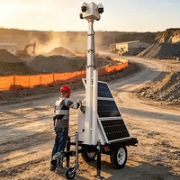 Tour de sécurité mobile tout-en-un hors réseau à énergie solaire, étanche, pour la surveillance