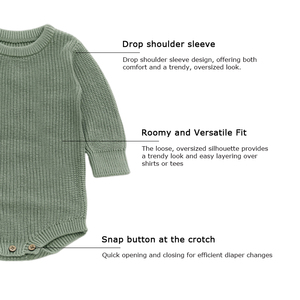 Winterwarme mode 100% biologisch katoen baby- en peuterkleding handgemaakt gehaakt babytruitjes rompertjes kleding - Product Image 4