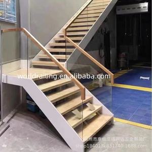 YL บันไดรูปตัวแอลในร่มบันไดไม้ทึบเหล็กพีวีซีเหล็กดัดแบบลอยสำหรับวิลล่ากลางแจ้ง - Product Image 5