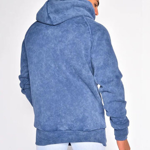 Sweat à capuche d'hiver 100 % coton délavé à l'acide de haute qualité pour hommes, avec logo personnalisé, en tissu polaire, style streetwear, vente en gros, meilleur prix - Product Image 3